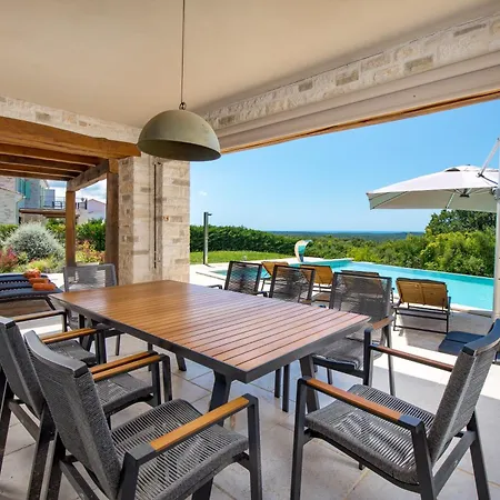 别墅 Plava With Panoramic Seaview And Big Pool *