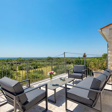 Plava With Panoramic Seaview And Big Pool Willa Bale